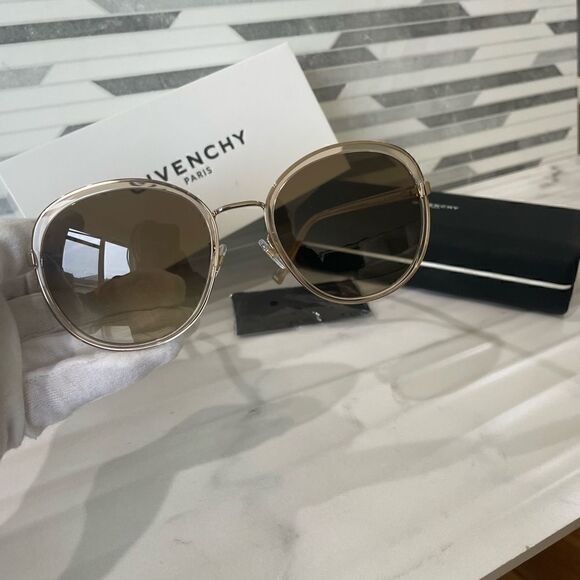NIB Givenchy GV 7182/G/S Women's Gold Beige Sunglasses - Picture 6 of 9